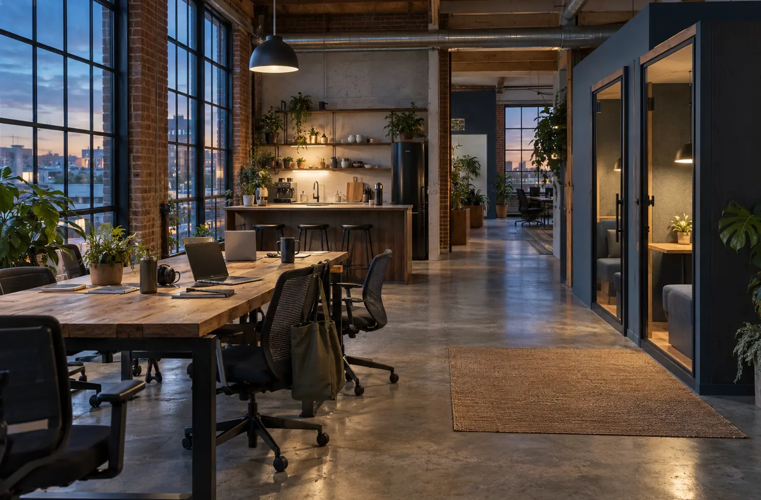 Illustration of workspace businesses and their working space